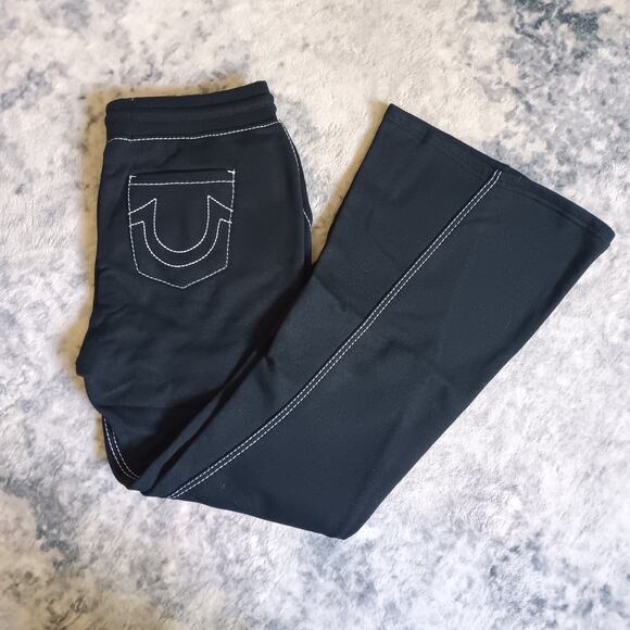 True Religion Big T Low Rise Joey Sweatpants Black Womens Medium NWT - Picture 1 of 13